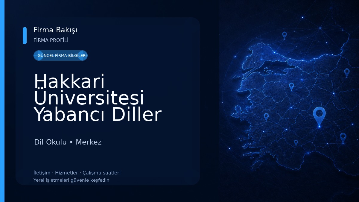 Hakkari Üniversitesi Yabancı Diller Yüksek Okulu Dil Okulu