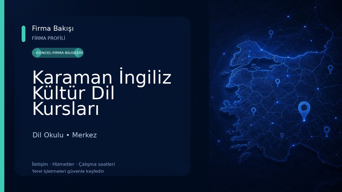 Karaman İngiliz Kültür Dil Kursları 