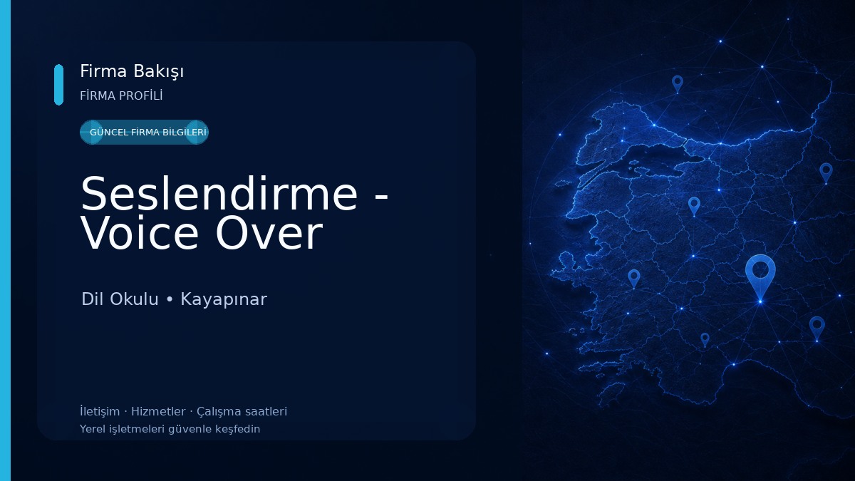 Seslendirme - Voice Over Dil Okulu