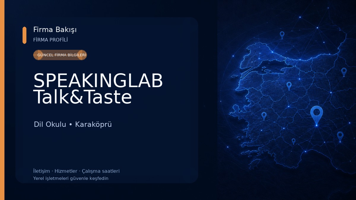 SPEAKINGLAB Talk&Taste Dil Okulu